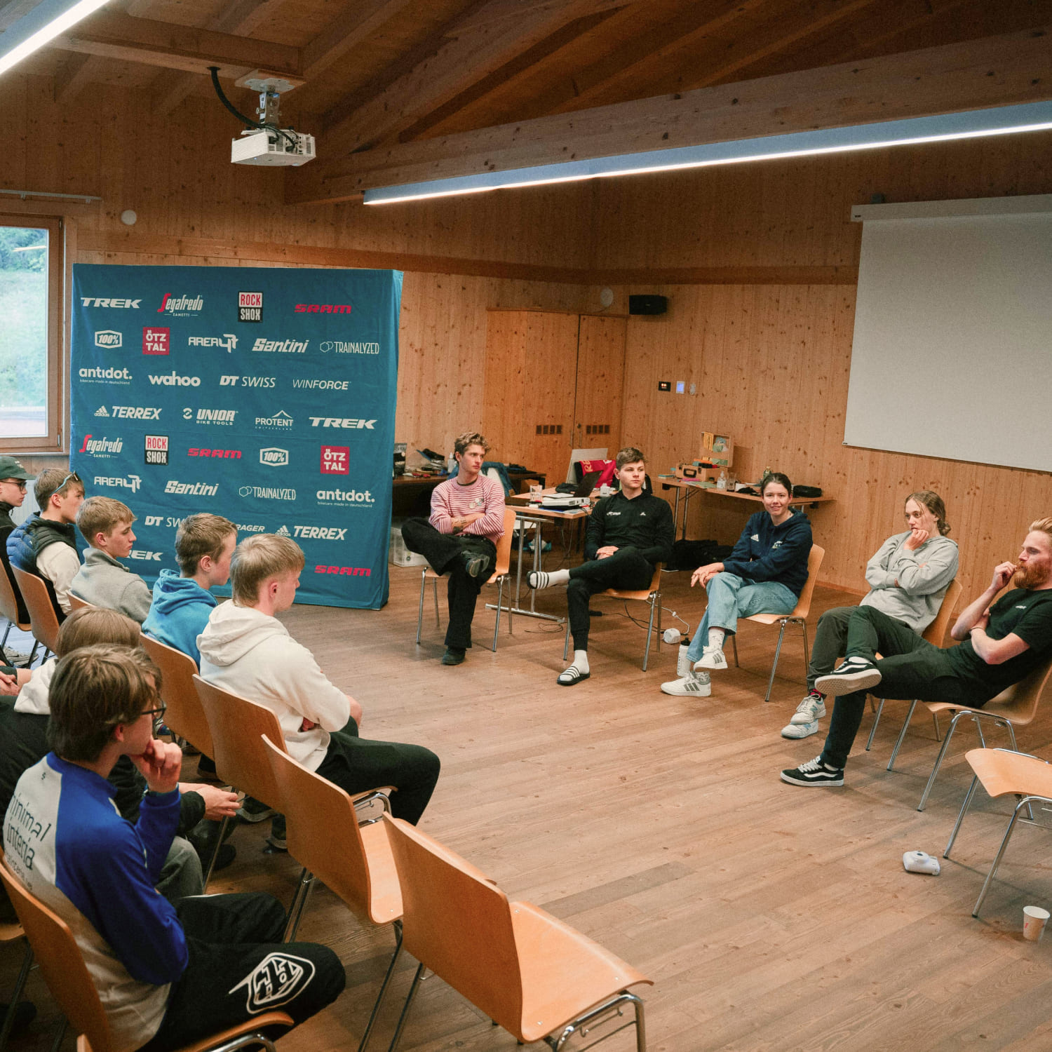 Group meeting in the Meeting Lodge of AREA 47, Ötztal, Tyrol