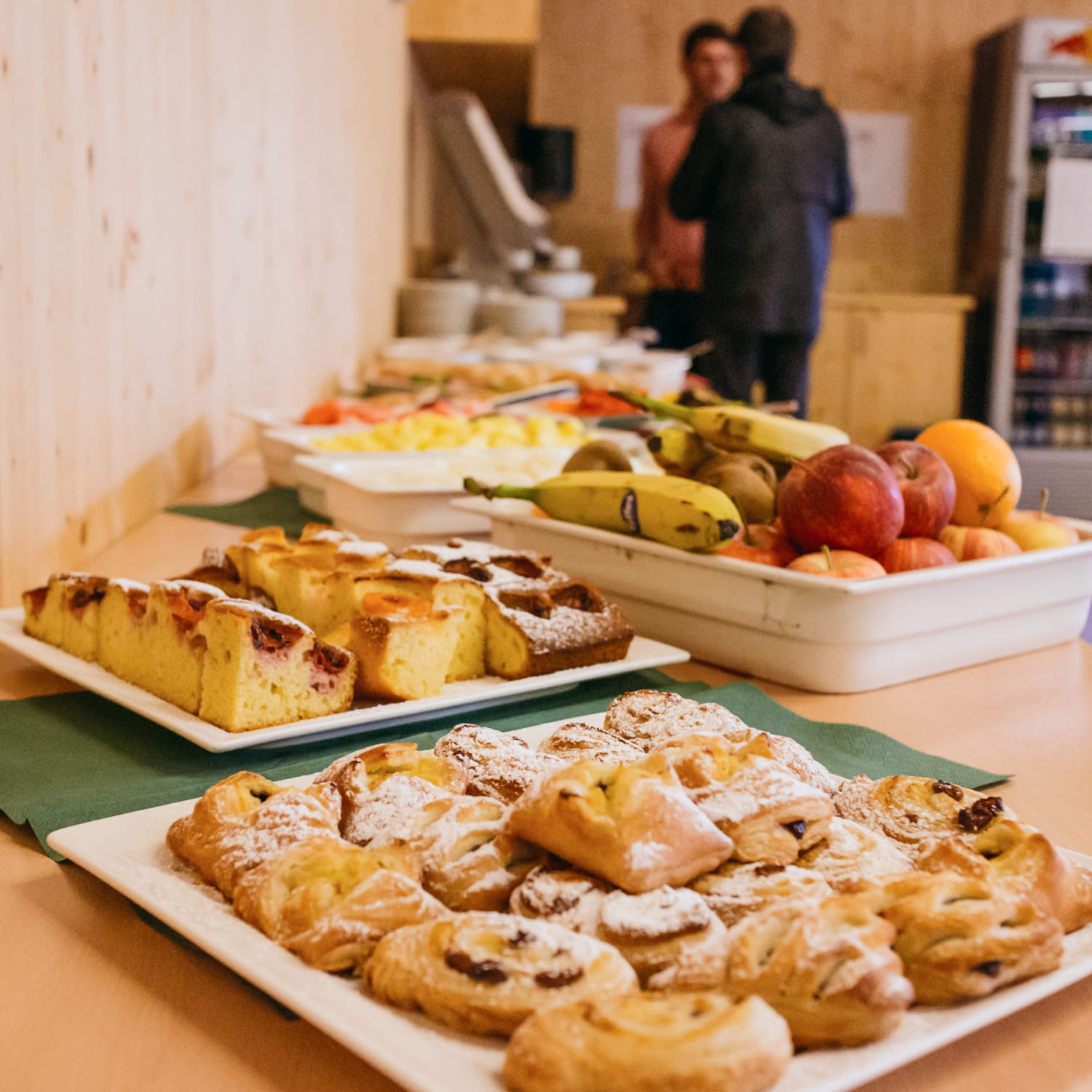 Buffet with pastries, fruit and other dishes in the AREA 47, Ötztal, Tyrol